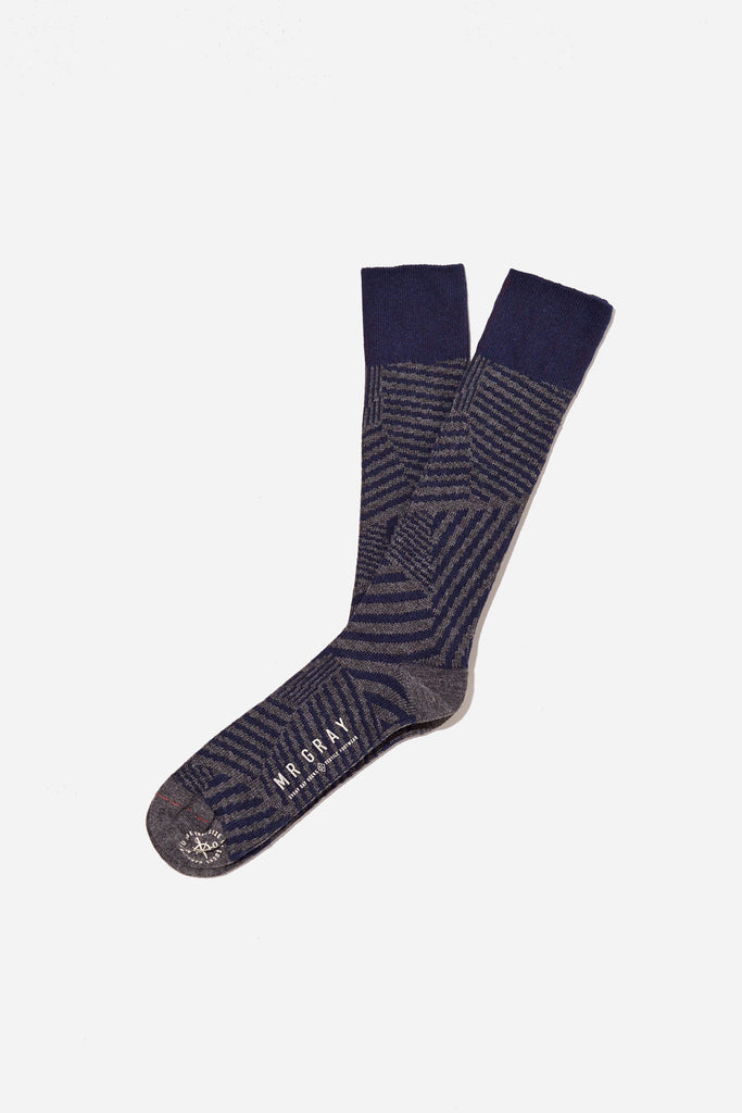 Dazzle Camo Print Sock | Navy | Mr. Gray
