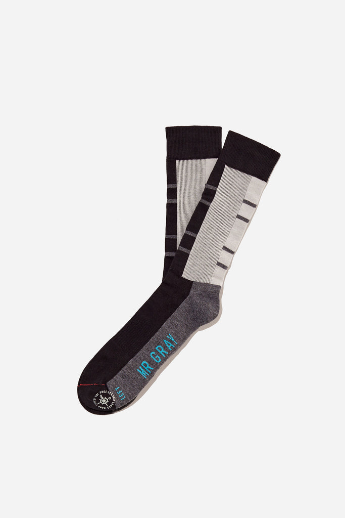 Notch Print Panel Sock | Charcoal Gray | Mr. Gray