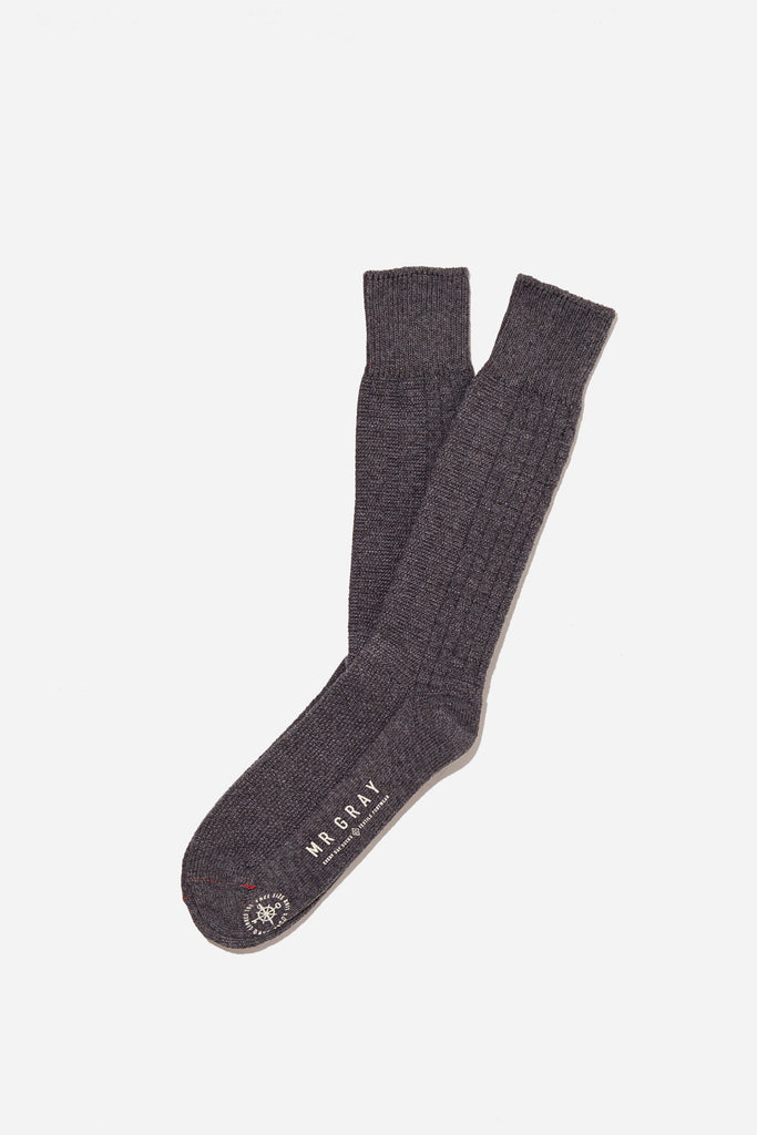 Custom Aran Knit Pattern Sock | Mr. Gray