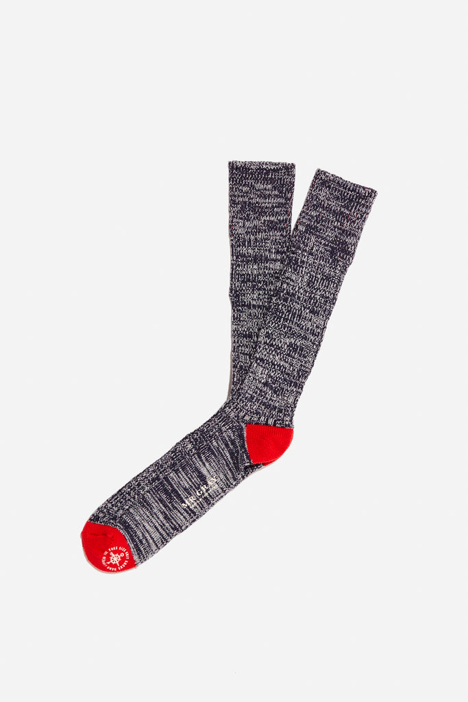 Soft Wool Pile Sock | Red / Gray | Mr. Gray