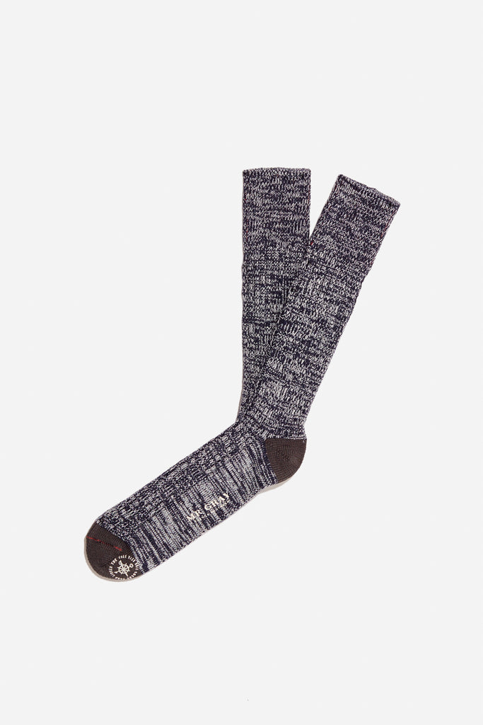 Soft Wool Pile Sock | Navy / Gray | Mr. Gray