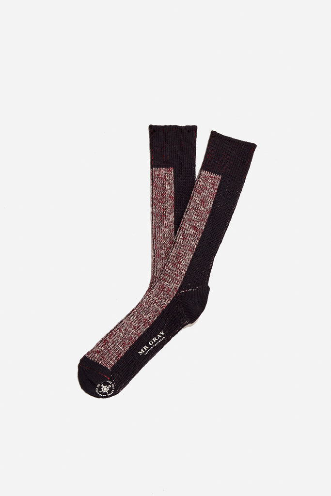Melange / Solid Sock | Black / Purple | Mr. Gray