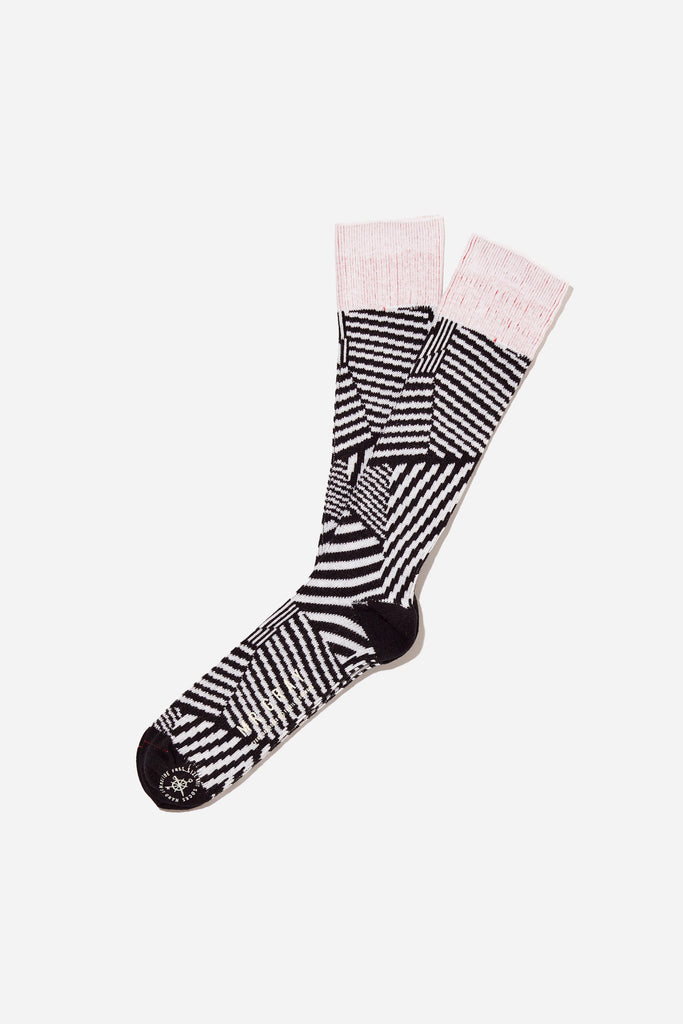 Dazzle Camo Print Sock | White