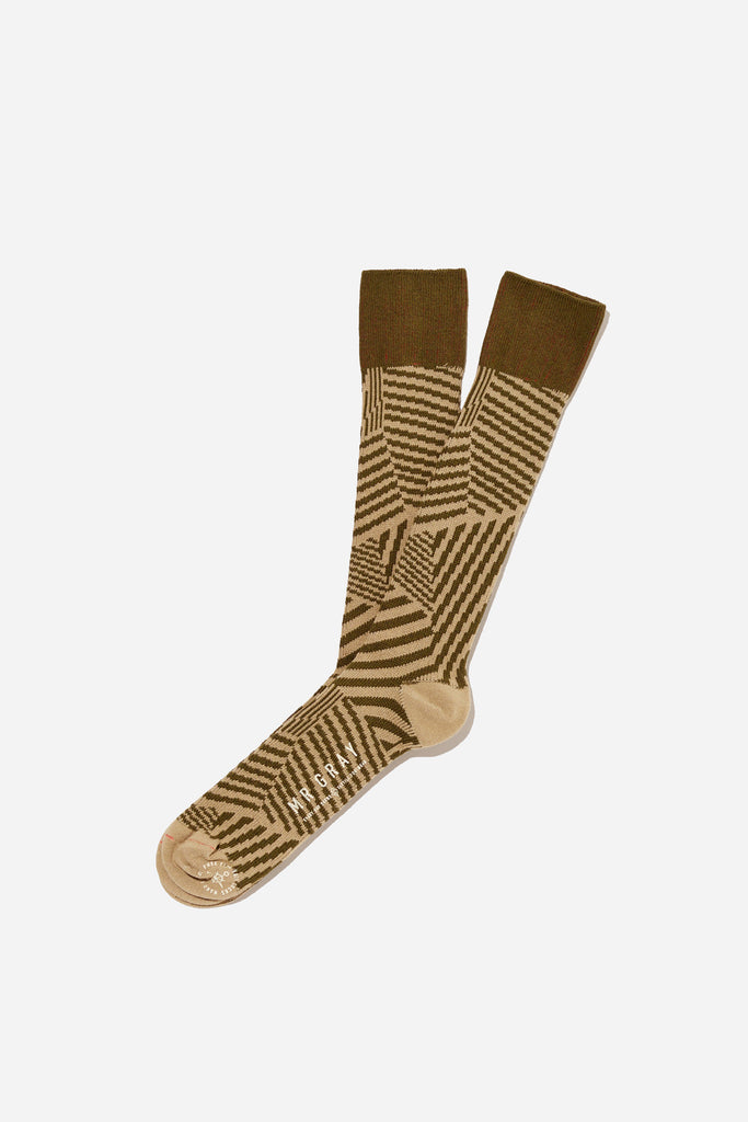 Dazzle Camo Print Sock | Olive | Mr. Gray