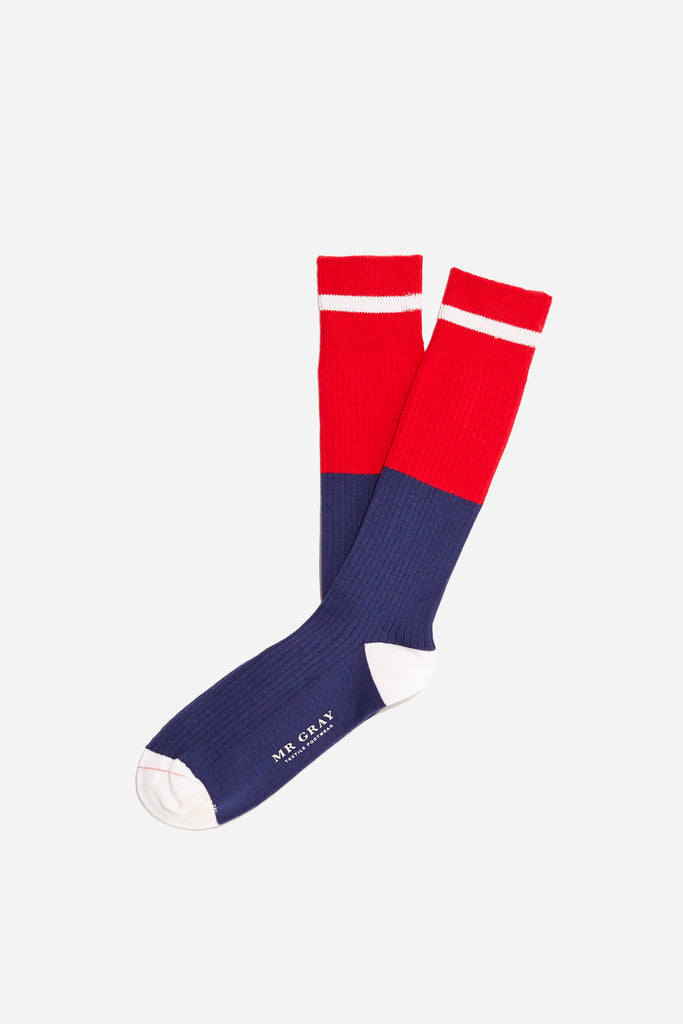 Tipped Stripe Sock | Red Multi | Mr. Gray