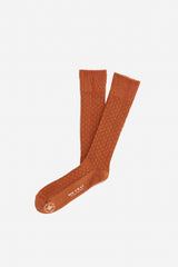 Wool Aran Knit Sock | Tan